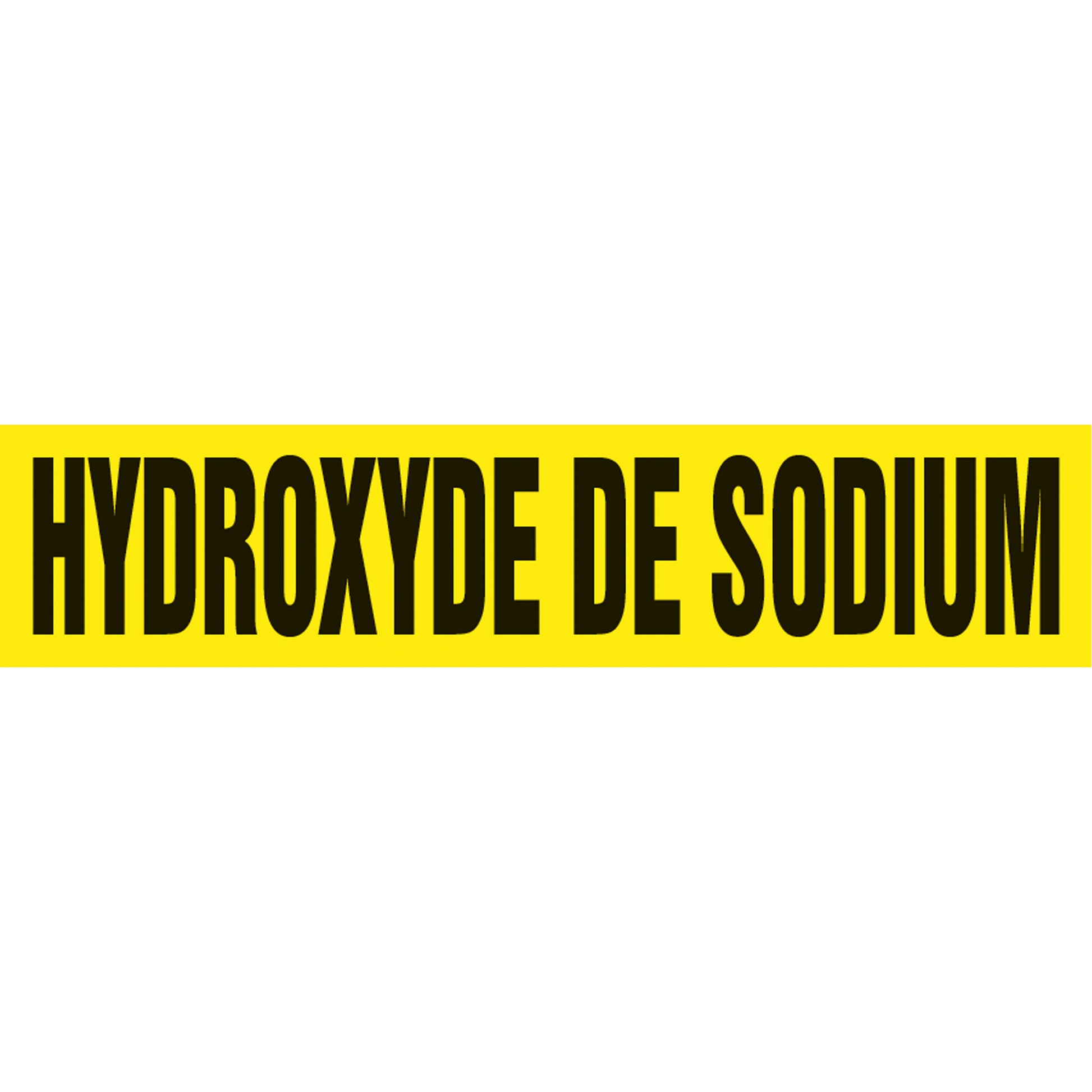 Accuform Signs "Hydroxyde de Sodium" Pipe Marker, Self-Adhesive, 4" H x 24" W, Black on Yellow