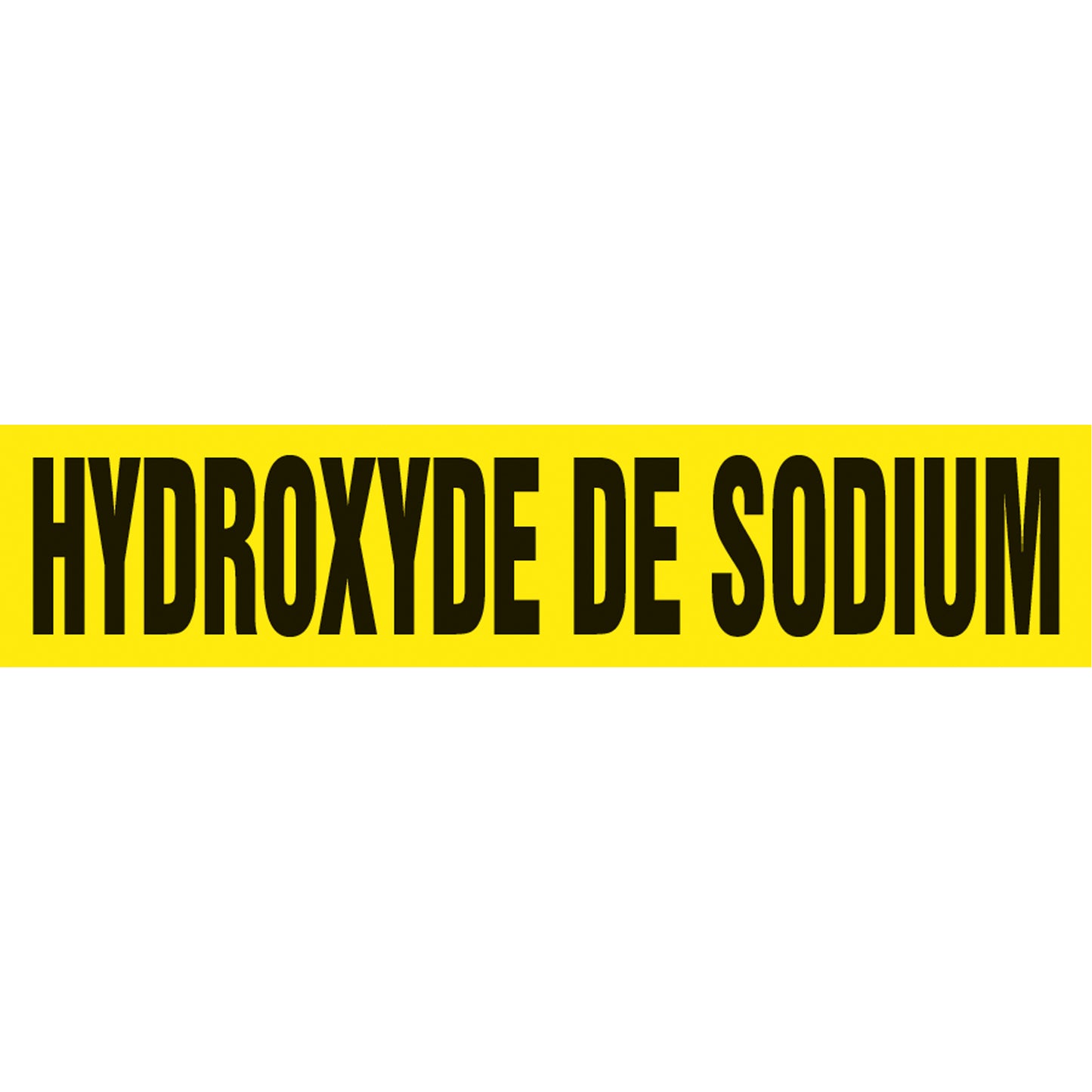 Accuform Signs "Hydroxyde de Sodium" Pipe Markers, Self-Adhesive, 2-1/2" H x 12" W, Black on Yellow