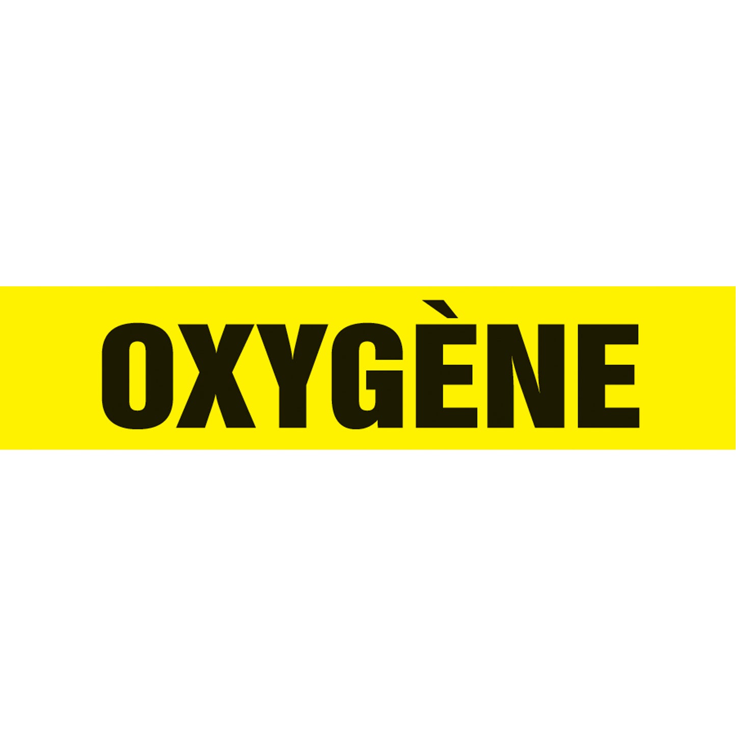 Accuform Signs "Oxygène" Pipe Marker, Self-Adhesive, 4" H x 24" W, Black on Yellow