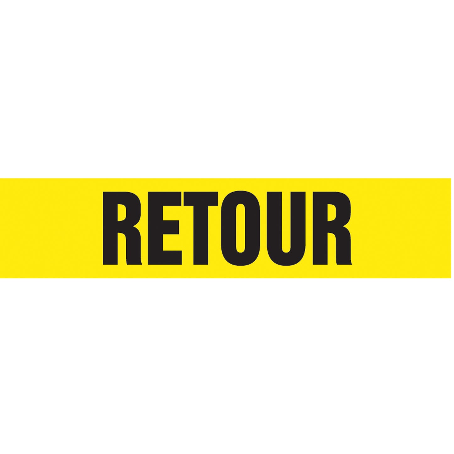 Accuform Signs Snap Tite™ "Retour" Pipe Marker, Snap-On, 14" H x 12" W, Black on Yellow