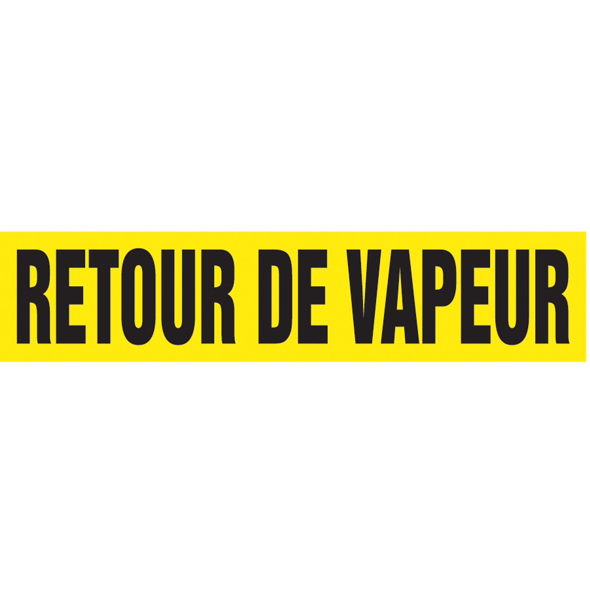 Accuform Signs Snap Tite™ "Retour de Vapeur" Pipe Marker, Snap-On, 14" H x 12" W, Black on Yellow