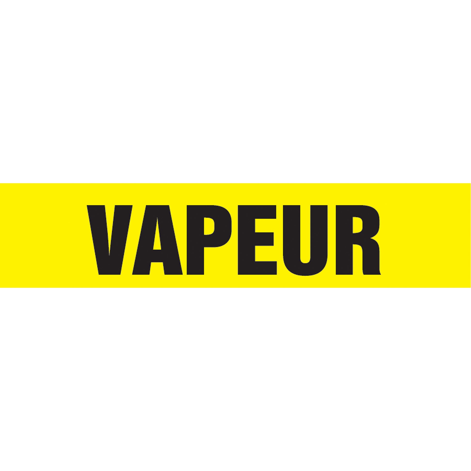 Accuform Signs Snap Tite™ "Vapeur" Pipe Markers, Snap-On, 14" H x 12" W, Black on Yellow