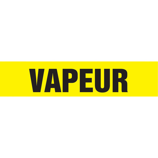 Accuform Signs Snap Tite™ "Vapeur" Pipe Markers, Snap-On, 14" H x 12" W, Black on Yellow