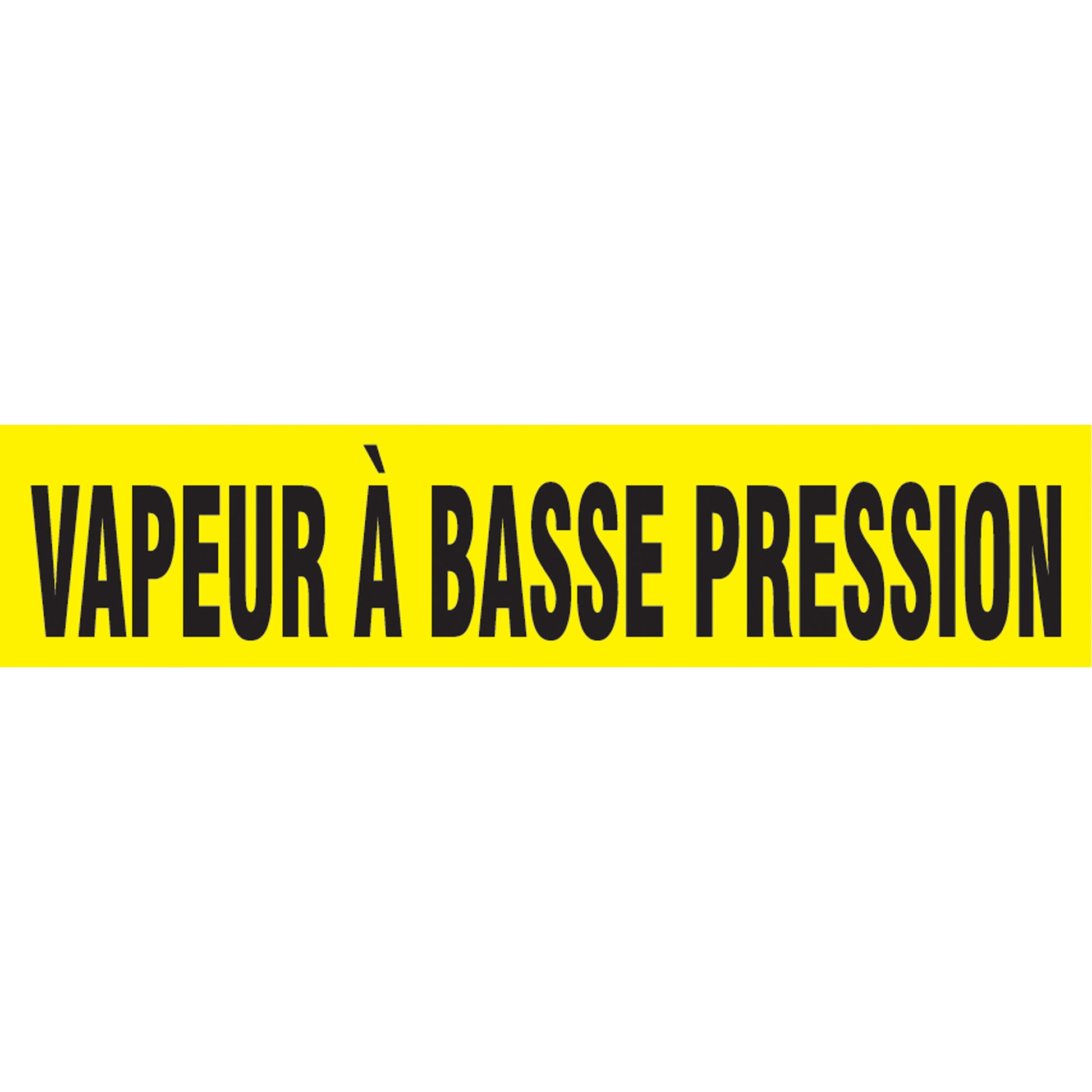 Accuform Signs Snap Tite™ "Vapeur À Basse Pression" Pipe Markers, Snap-On, 14" H x 12" W, Black on Yellow