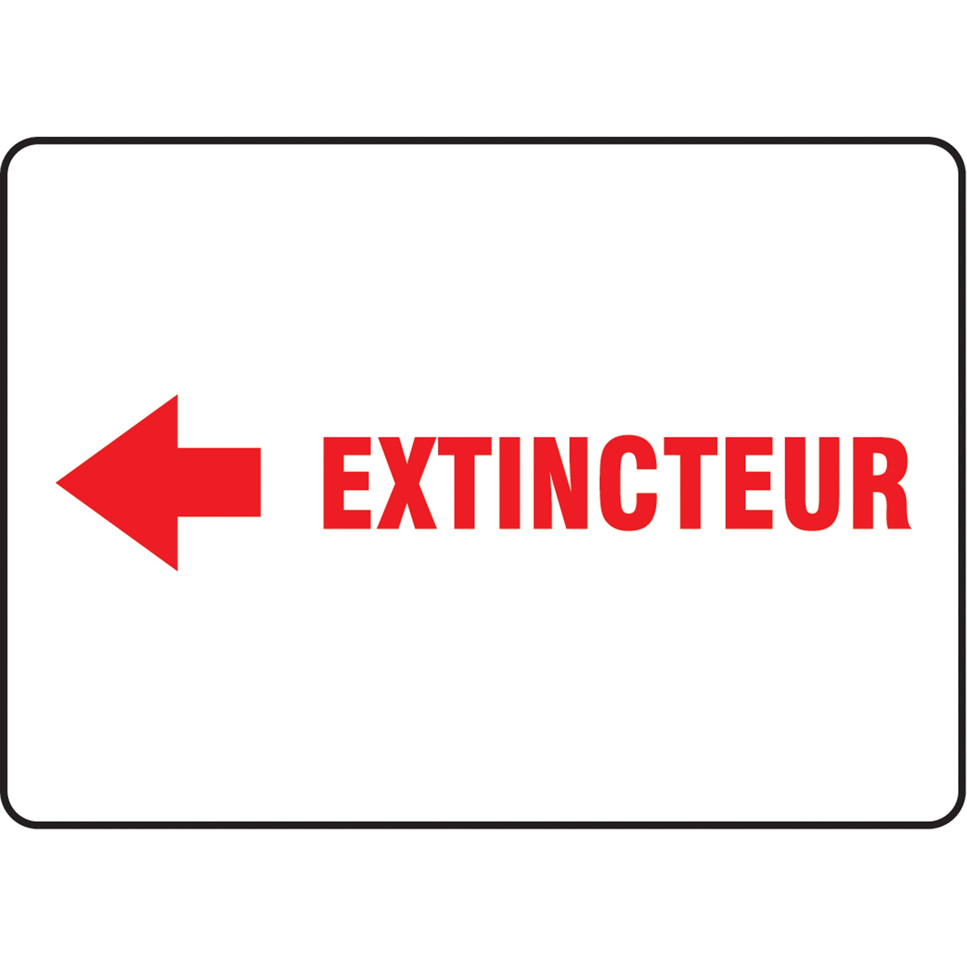 Accuform Signs "Extincteur" Sign, 10" x 14", Vinyl, French with Pictogram