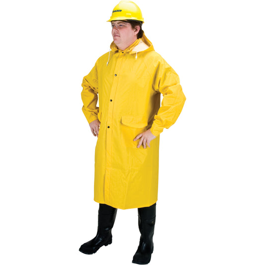 Zenith Safety Products RZ200 Long Rain Coat, Polyester, Large, Yellow