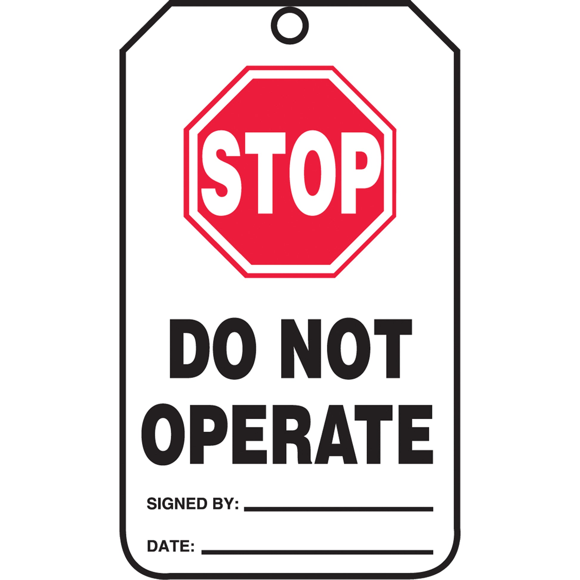 Accuform Signs Safety Tags, Plastic, 3-1/8" W x 5-7/8" H, English