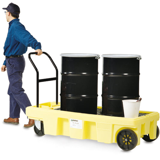 Enpac Poly-Spillcart™ Cart, 66.5" L x 29" W x 43.9" H, 57 US gal. Spill Cap.