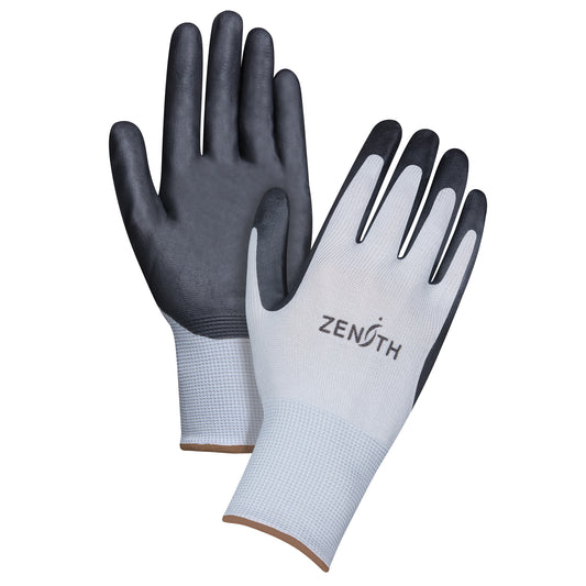 Zenith Safety Products Lightweight Breathable Coated Gloves, 9/Large, Foam Nitrile Coating, 13 Gauge, Polyester Shell