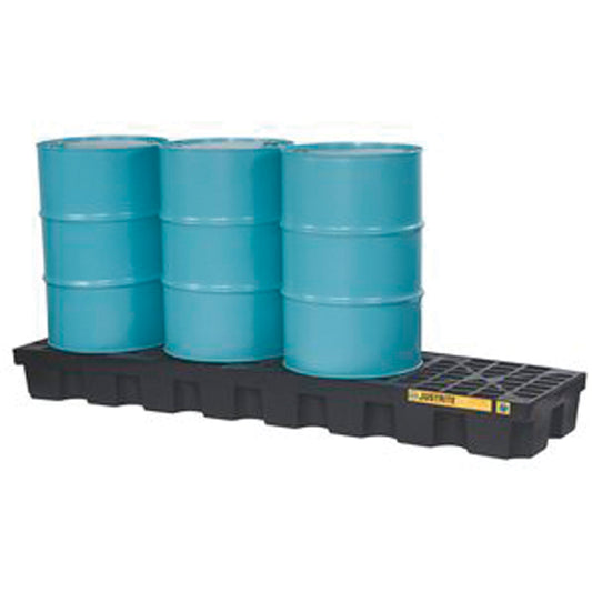 Justrite EcoPolyBlend™ Spill Control Pallets - Without Drain, 75 US gal. Spill Capacity, 97" x 25" x 9"