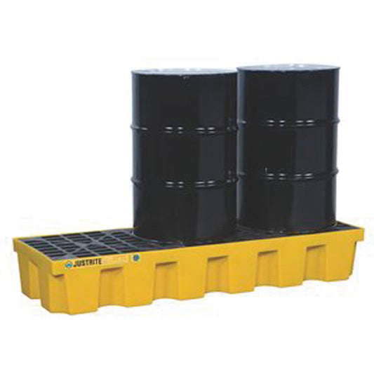 Justrite EcoPolyBlend™ Spill Control Pallets - Without Drain, 75 US gal. Spill Capacity, 73" x 25" x 11.6"