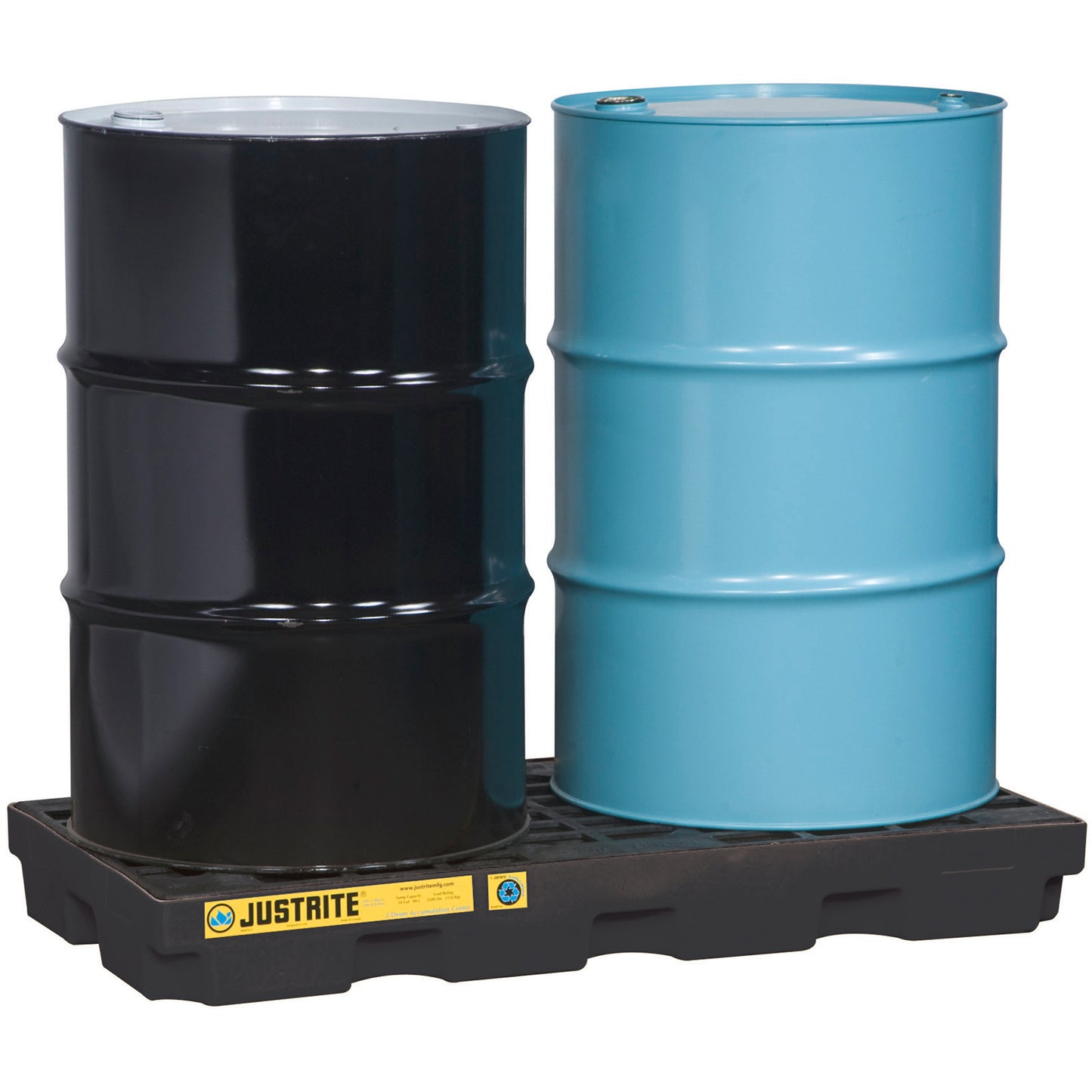 Justrite EcoPolyBlend™ Accumulation Centers, 24 US gal. Spill Capacity, 49" x 25" x 5.5"