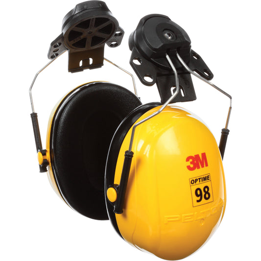 3M Peltor™ Optime™ 98 Series Earmuffs, Cap Mount, 23 NRR dB
