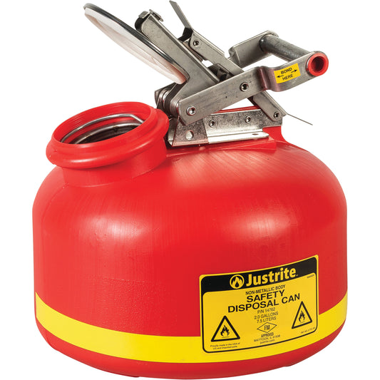 Liquid Disposal Cans, Polyethylene, 2 US gal., Red, FM Approved