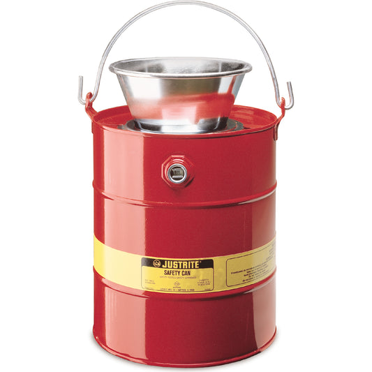 Drain Can, Steel, 5 US gal., Red, FM Approved