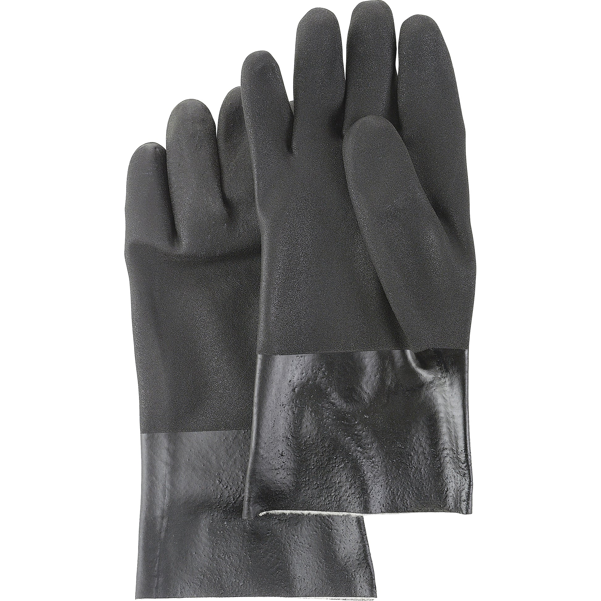 Showa Black Knight® Gloves, Size Large/10, 14" L, PVC, Jersey Inner Lining, 59-mil