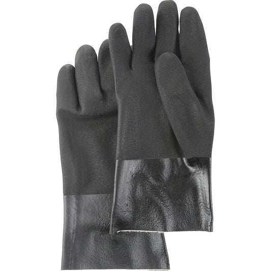 Showa Black Knight® Gloves, Size Large/10, 14" L, PVC, Jersey Inner Lining, 59-mil