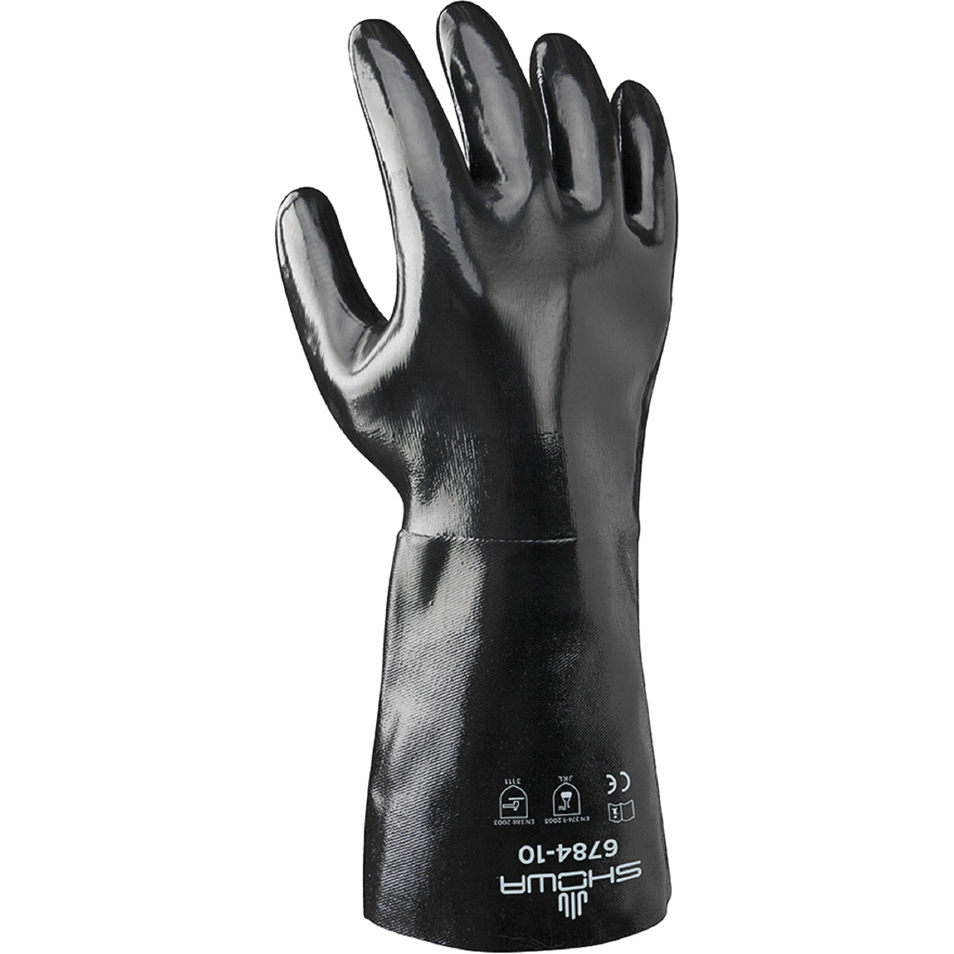 Showa Premium Grade Gloves, 14" L, Neoprene, Cotton Inner Lining, 68-mil