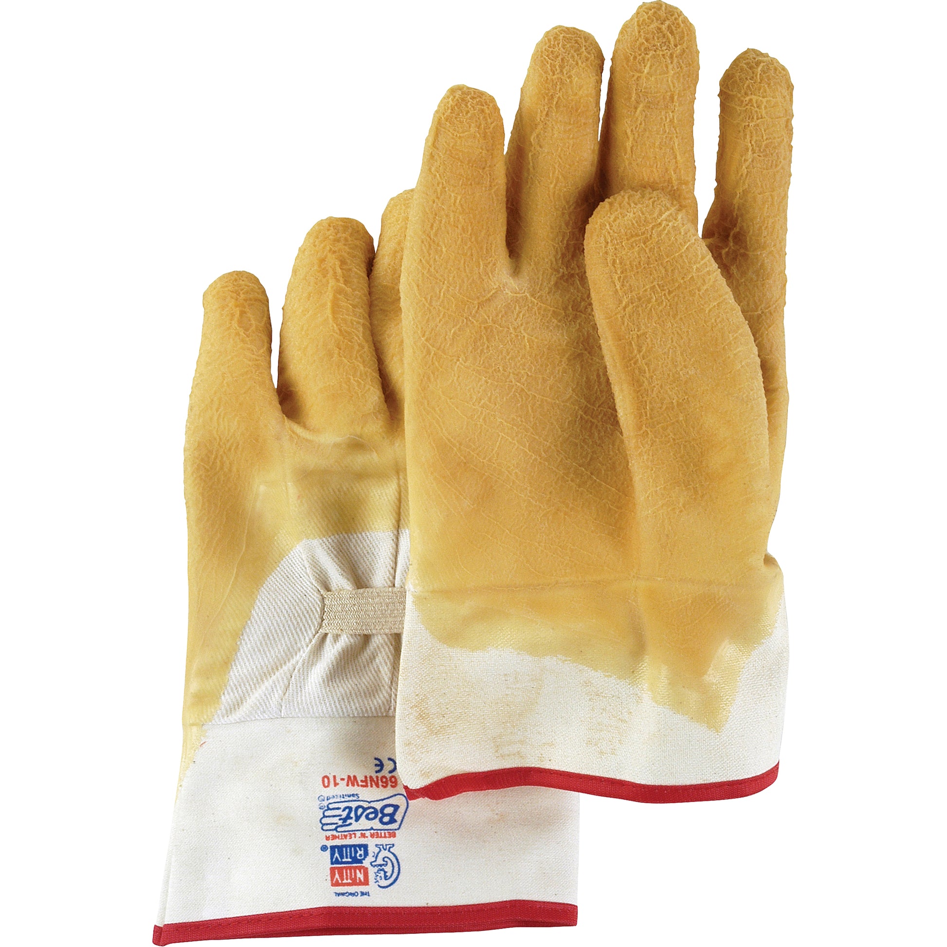Showa Nitty Gritty® Coated Gloves, 10/Large, Rubber Latex Coating, Cotton Shell