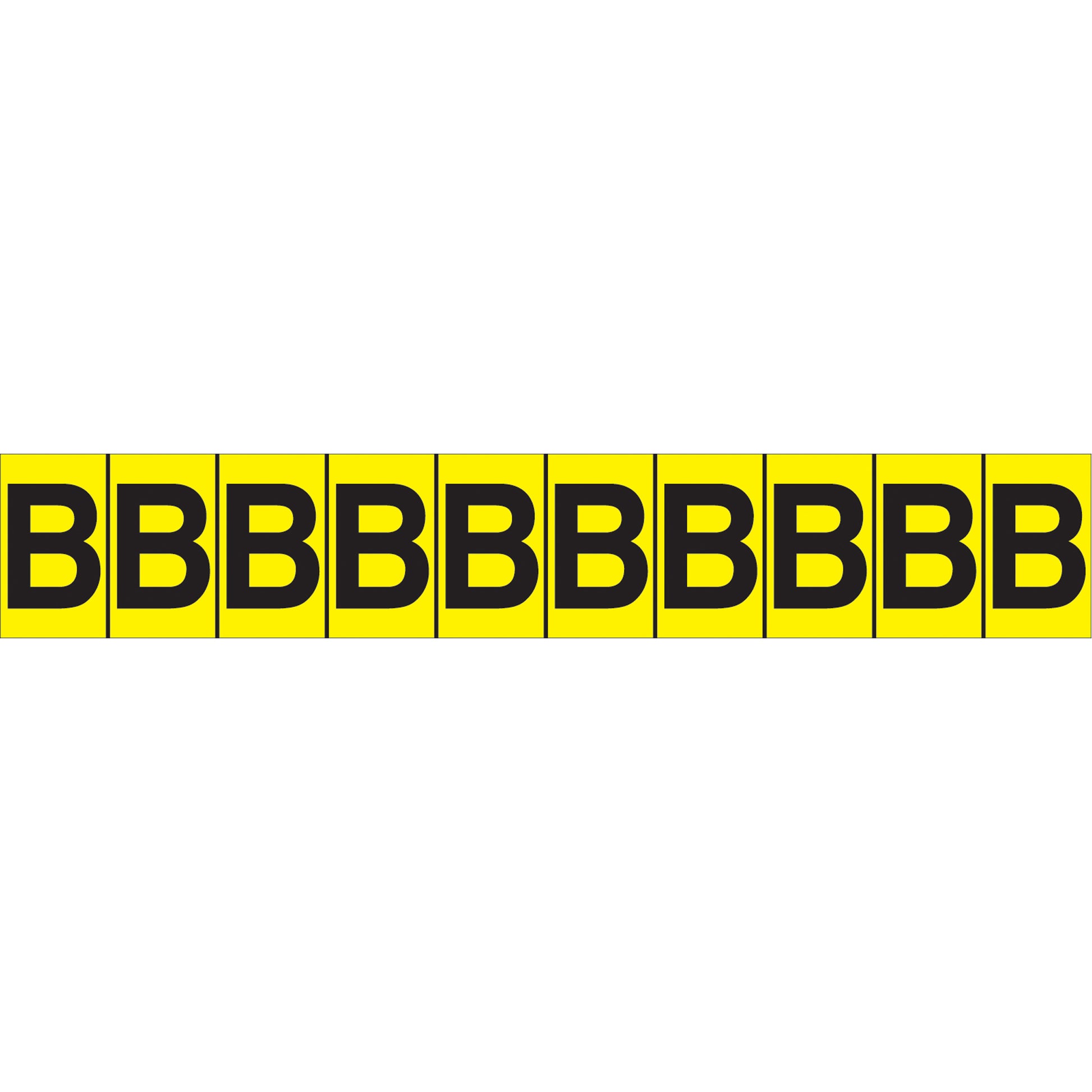 Accuform Signs Individual Adhesive Letter Markers, B, 1" H, Black on Yellow