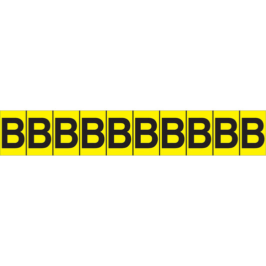 Accuform Signs Individual Adhesive Letter Markers, B, 1" H, Black on Yellow