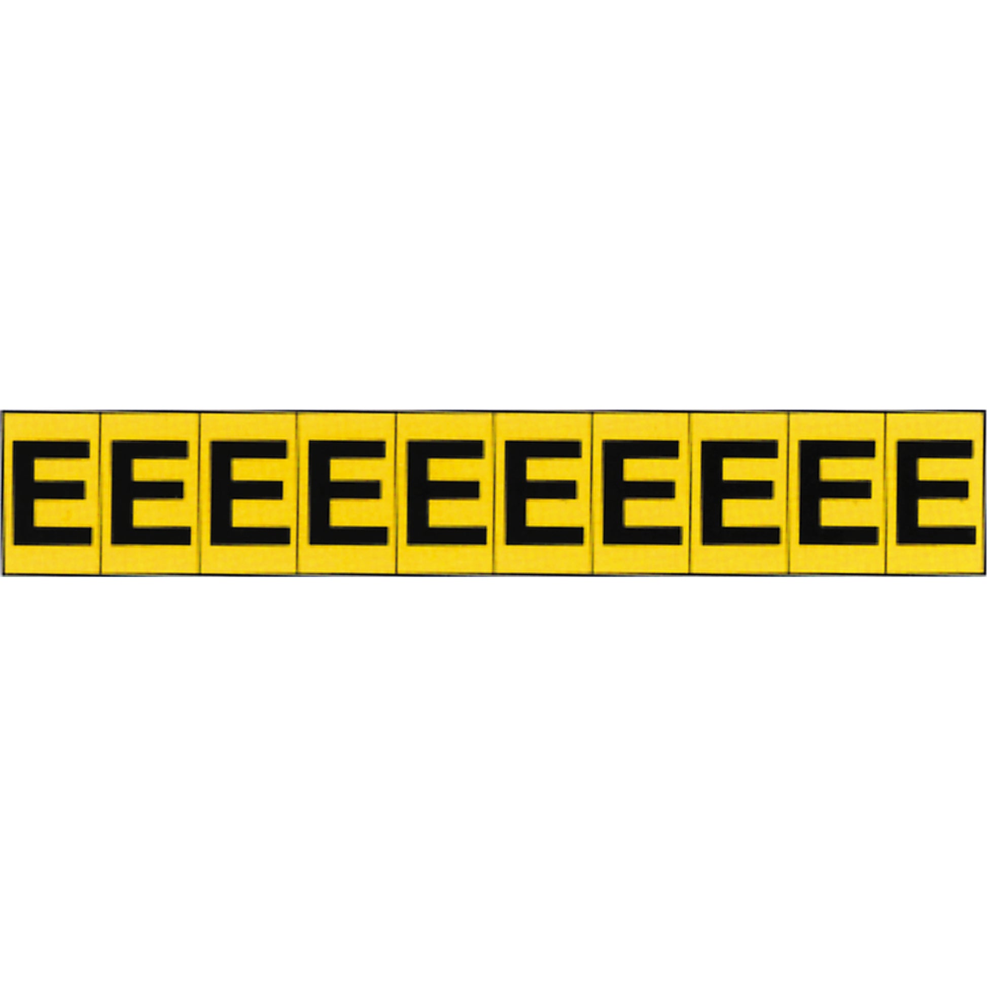 Accuform Signs Individual Adhesive Letter Markers, E, 1" H, Black on Yellow