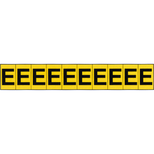 Accuform Signs Individual Adhesive Letter Markers, E, 1" H, Black on Yellow