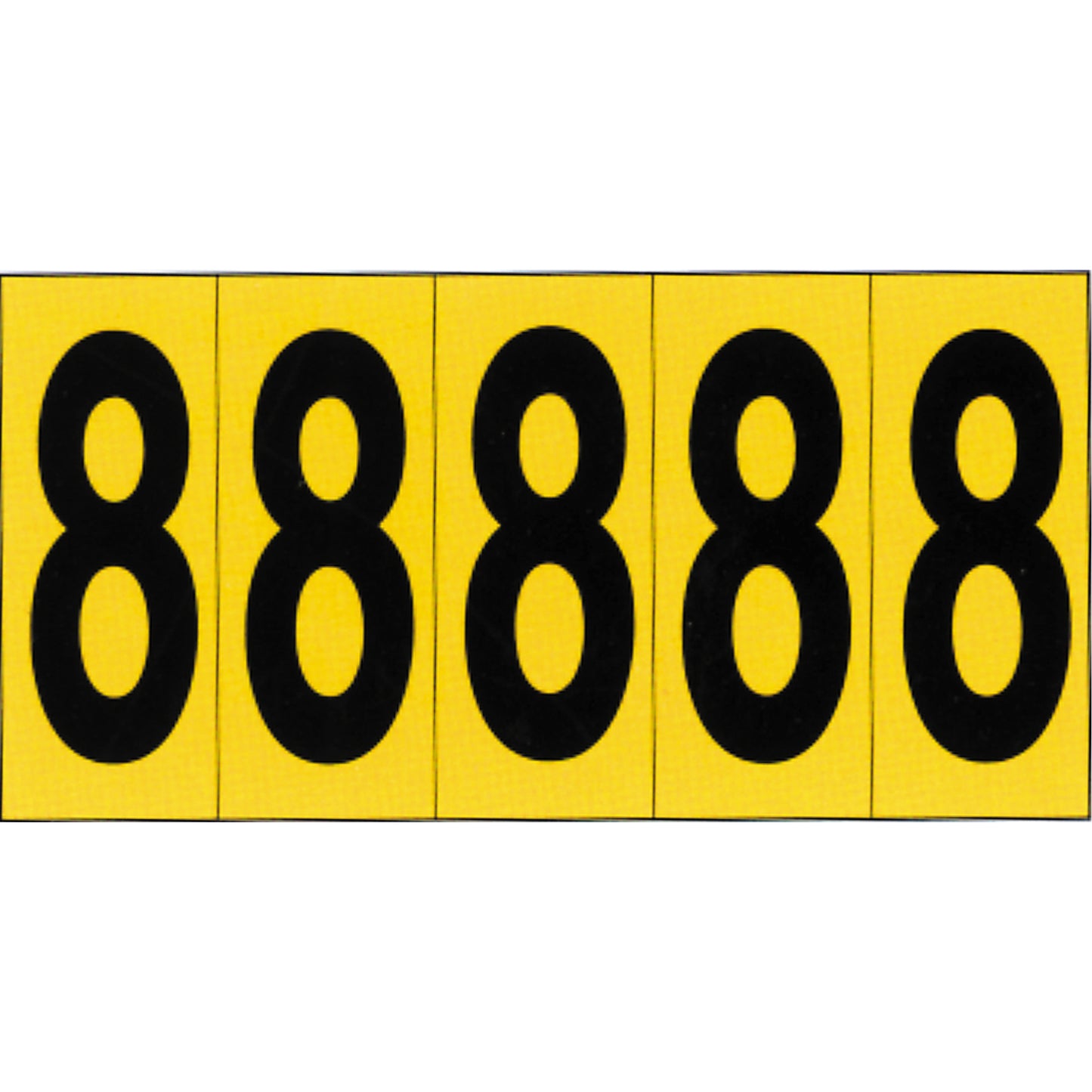 Accuform Signs Individual Adhesive Number Markers, 8, 3-7/8" H, Black on Yellow