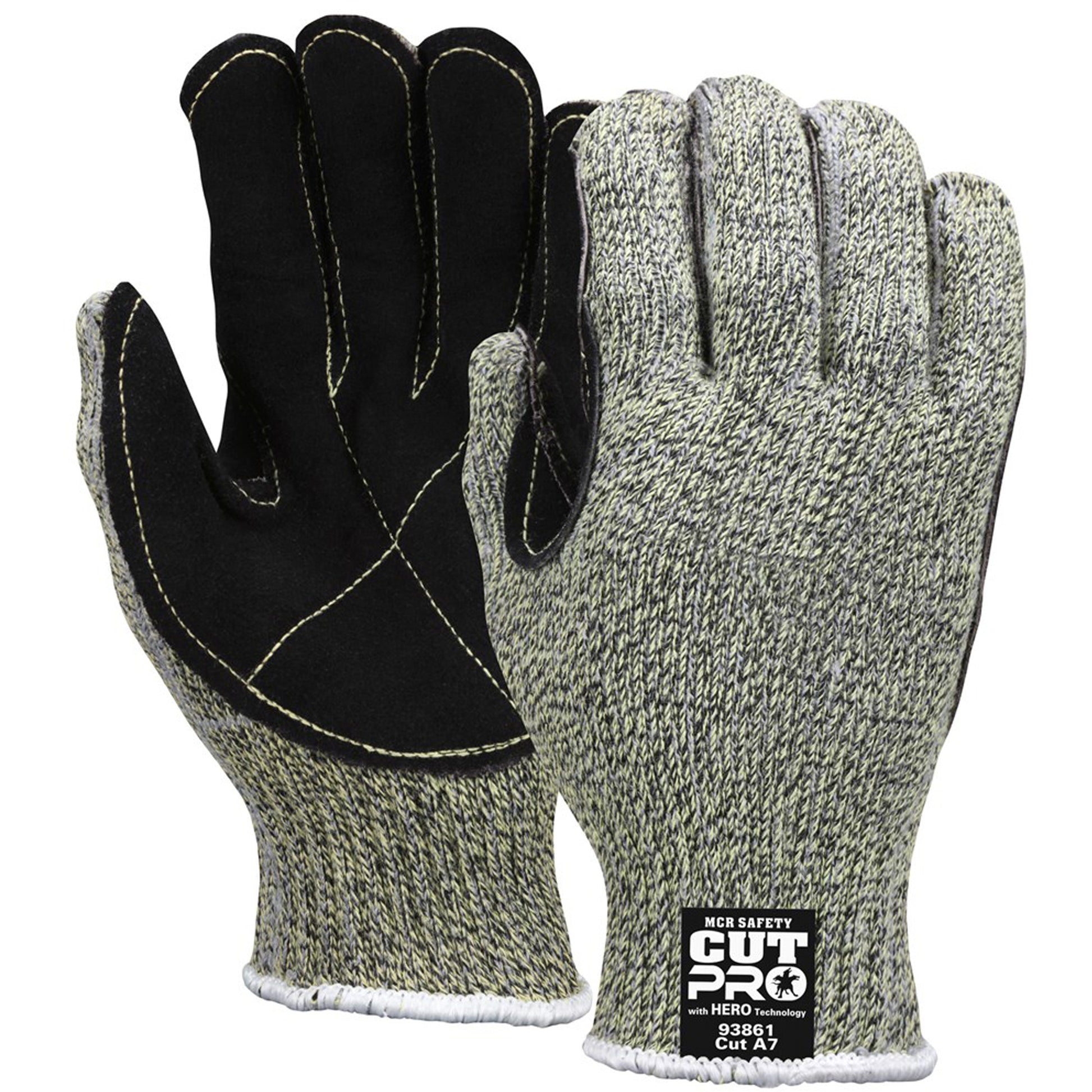 Mcr Safety Hero™ Cut Resistant Gloves, Size X-Large/10, 7 Gauge, Stainless Steel/Kevlar®/HDPE Shell, ANSI/ISEA 105 Level 4