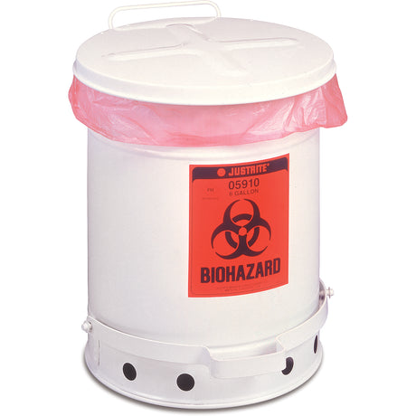 Biohazard Waste Container, 6 gal Capacity