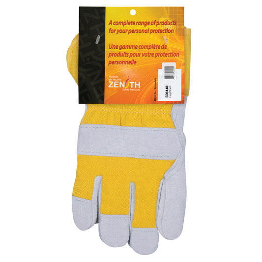 Zenith Safety Products Winter-Lined Fitters Gloves, Large, Split Cowhide Palm, Boa Inner Lining