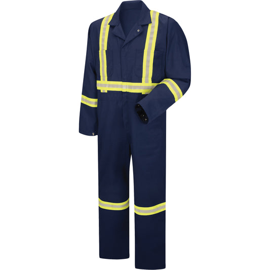 Red Kap Enhanced Visibility Coveralls, Men's, Navy Blue, Size 42