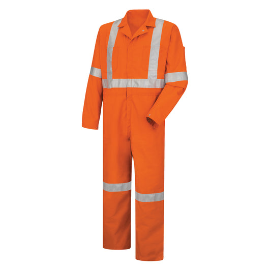 Red Kap Hi-Visibility Coveralls , Men's, Orange, Size 50