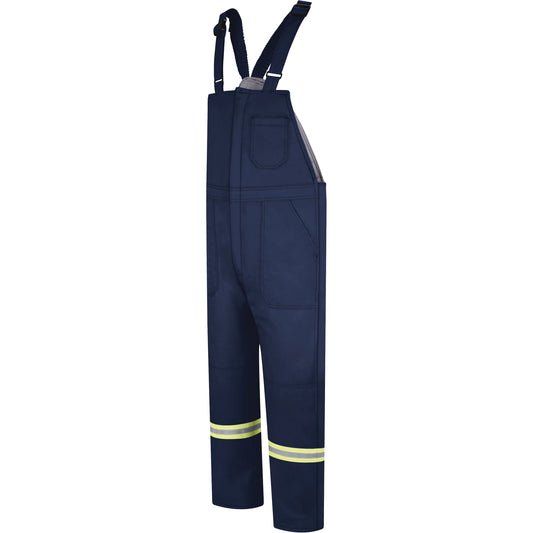 Bulwark Deluxe Insulated Bib Overalls with Reflective Striping, Small, Navy Blue