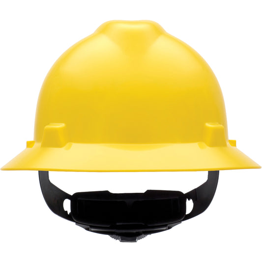 MSA V-Gard® Full Brim Hardhat, Ratchet Suspension, Yellow