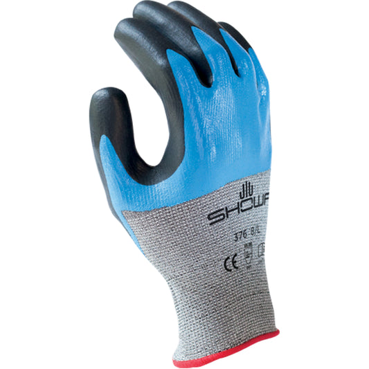 Showa S-Tex 376 Gloves, Size 2X-Large/10, 13 Gauge, Foam Nitrile Coated, ANSI/ISEA 105 Level 4