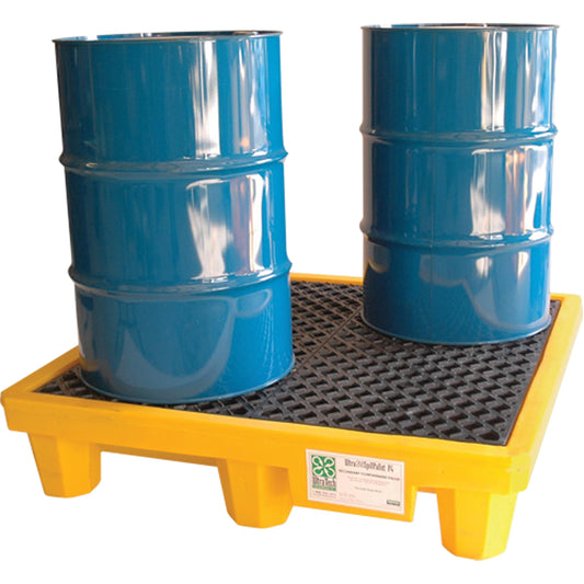 Ultratech 4-Drum Ultra-Spill Pallet®, 66 US gal. Spill Capacity, 53" x 53" x 11.75"
