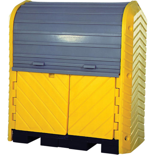 Ultratech 2-Drum Ultra-Hard Top Plus® Spill Pallet, 67.2" L x 41.25" W x 74" H, 4500 lbs. Load Capacity
