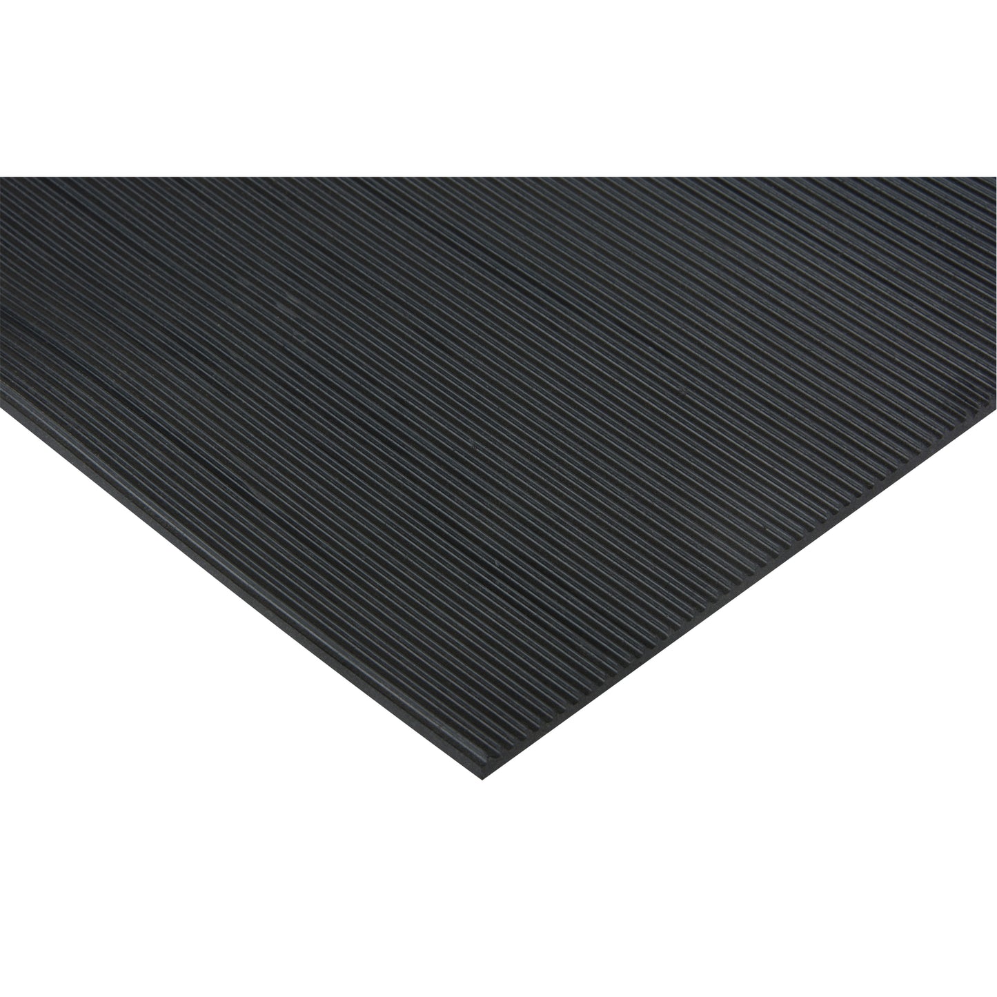 Zenith Safety Products Fine Ribbed Matting, Runner, 3' x lin.ft x 1/8", Black