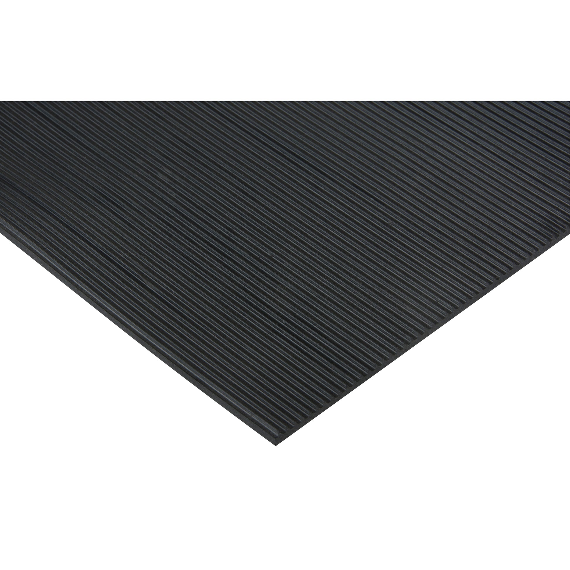 Zenith Safety Products Fine Ribbed Matting, Runner, 3' x lin.ft x 1/8", Black
