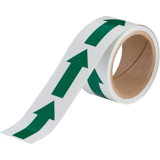 Brady Glow-in-the-Dark Standard Arrow Tape, 2" x 15', Polyester, Green