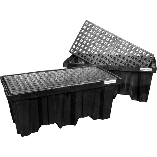 Black Diamond Nestable Spill Pallets, 66 US gal. Spill Capacity, 51" x 26" x 21"