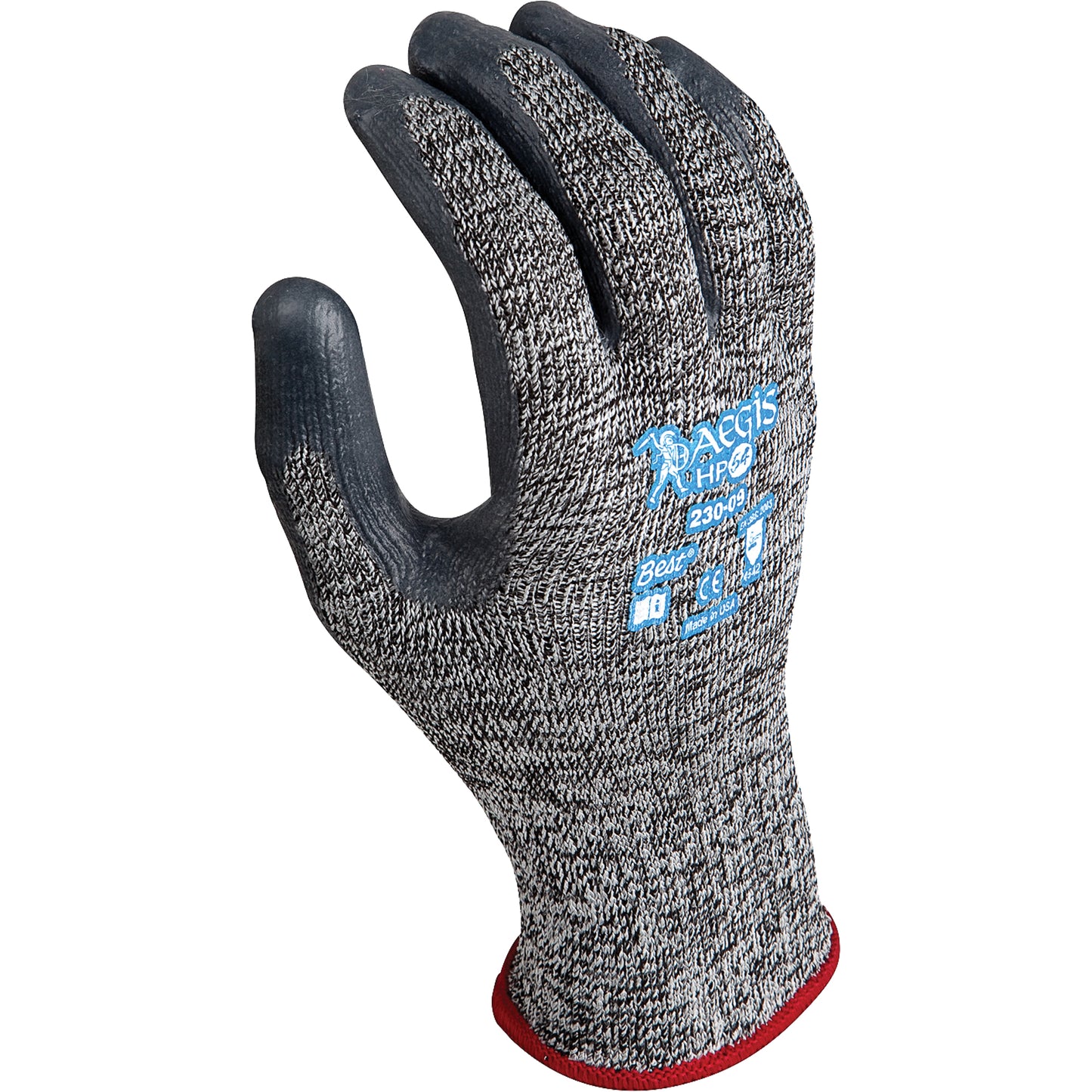 Showa 230 Aegis HP54™ Gloves, Size Large/9, 10 Gauge, Foam Nitrile Coated, Nylon/HPPE Shell, ANSI/ISEA 105 Level 5