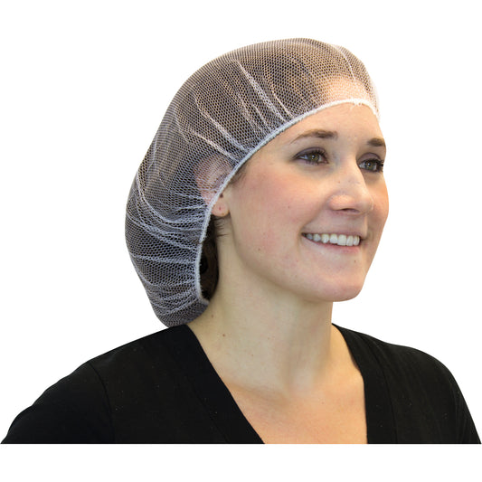  Heavyweight Hairnets, Polyester, 27", White