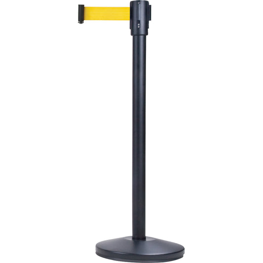 Zenith Safety Products Free-Standing Crowd Control Barrier, Steel, 35" H, Yellow Tape, 7' Tape Length