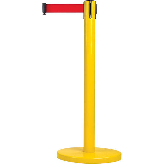 Zenith Safety Products Free-Standing Crowd Control Barrier, Steel, 35" H, Red Tape, 12' Tape Length