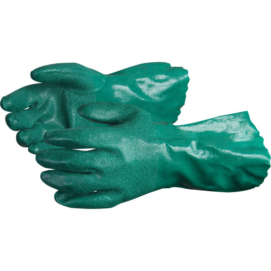 Superior Glove Works Ltd. Chemstop™ Gloves with Crushed Ceramic-Powder Grip Finish, Size Medium/8, 12" L, Nitrile, Cotton Jersey Inner Lining, 40-mil