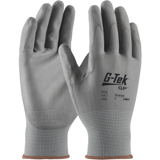 Protective Industrial Products G-Tek 33G-165 Coated Gloves, 9/Large, Polyurethane Coating, 13 Gauge, Nylon Shell