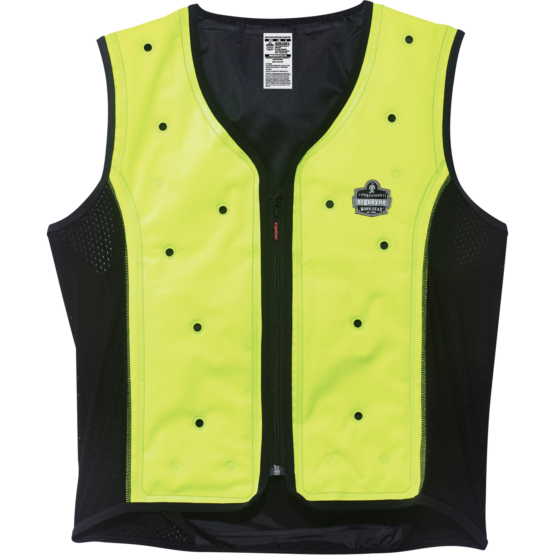Ergodyne Chill-Its® 6685 Dry Evaporative Cooling Vests, 2X-Large, High Visibility Lime-Yellow