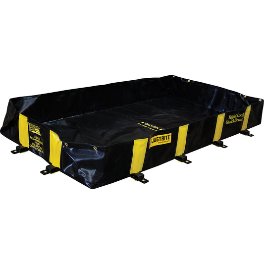 Justrite Rigid-Lock QuickBerm®, 355 US gal. Capacity, 6' W x 8' L x 12" H, Stake Wall